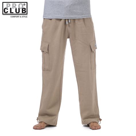 Pro Club - Pro Club Men's Heavyweight Fleece Cargo Sweatpants Khaki Medium - Walmart.com ...
