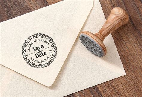 SAVE THE DATE Stamp - Wedding Invite Stamp - Wedding Date Stamp - Date ...