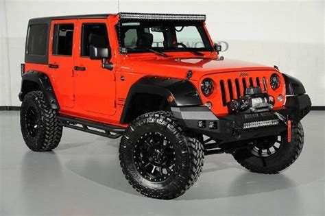 Jeep Wrangler unlimited Sport lifted 4x4 Leather Starwood 4 door Red ...