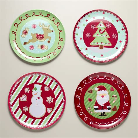 Melamine Christmas Sweets Plates, Set of 4 | World Market | For the Home | Christmas, Christmas ...