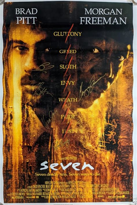 Seven Cast Signed Movie Poster | EstateSales.org