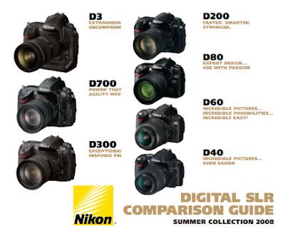 David Sunfellow Photography: Nikon Digital SLR Comparison Guide