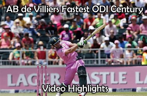 AB de Villiers Fastest ODI Century Video Highlights - SAF vs WI - INCPak