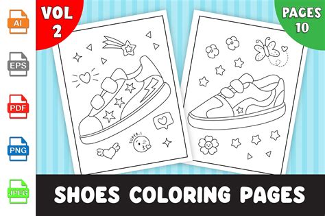 Shoes Coloring Pages Vol-2 Graphic by Color moon · Creative Fabrica