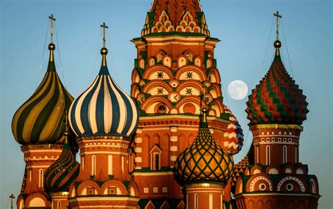 Download Saint Basil's Cathedral With Full Moon Wallpaper | Wallpapers.com