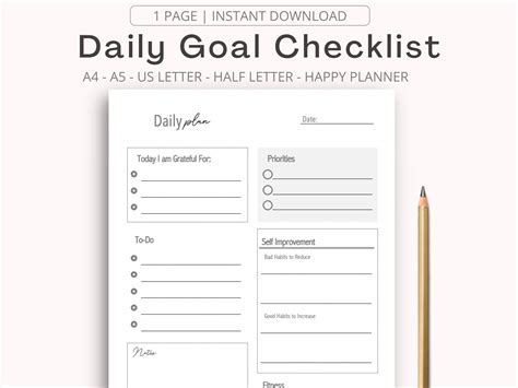 Mambi Happy Planner, Daily Planner Printable, Daily Goals, Planning ...