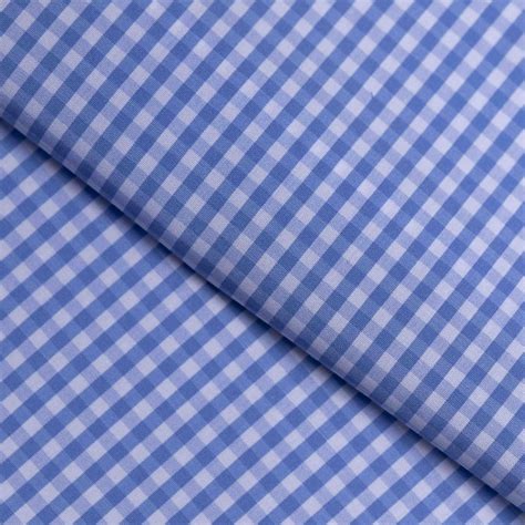 BLUE AND WHITE SMALL CHECK POPLIN - Jay Fabric