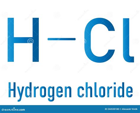 Hydrogen Chloride (HCl) Molecule. Highly Corrosive Mineral Acid And Is ...