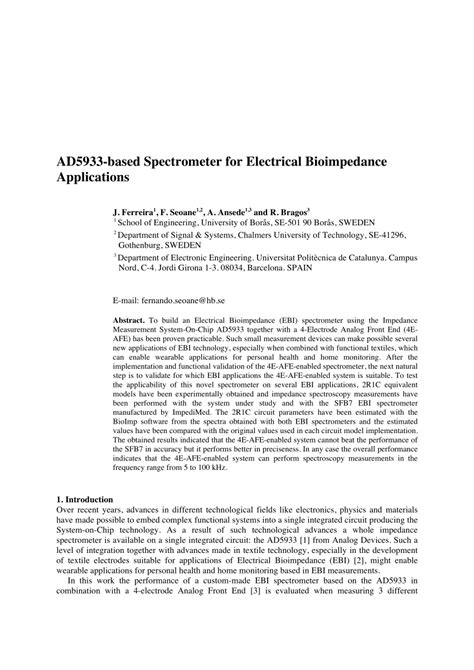 (PDF) AD5933-based spectrometer for electrical bioimpedance applications