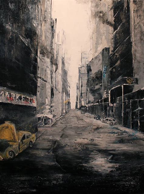 New York post apocalyptic Painting by Aurélie Tbd | Saatchi Art