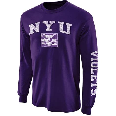 NYU Violets New Agenda Distressed Arch & Logo Long Sleeve T-Shirt - Purple - Fanatics.com