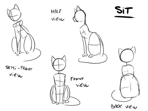 How to Draw a Cat - Sit Position Tutorial