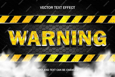 Premium Vector | Warning font typography lettering 3d editable text effect font style template ...