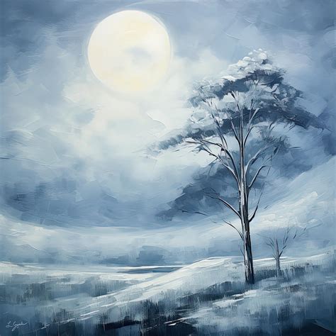 Silvery Symphony - Blue and Gray Art Painting by Lourry Legarde - Fine ...