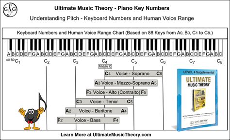 Piano Key Numbers - Keyboard Numbers and Vocal Range Music Theory Piano, Teaching Music Theory ...