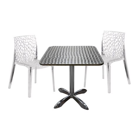 Aluminum Table with Artistic Crystal Stackable Chair - Restaurant Furniture