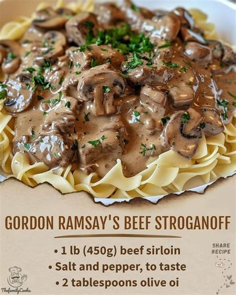 Easy and tasty recipes | Gordon Ramsay's Beef Stroganoff | Facebook in 2024 | Beef stroganoff ...