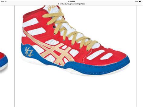 Jordan Burroughs red white blue and gold wrestling shoes | Wrestling ...