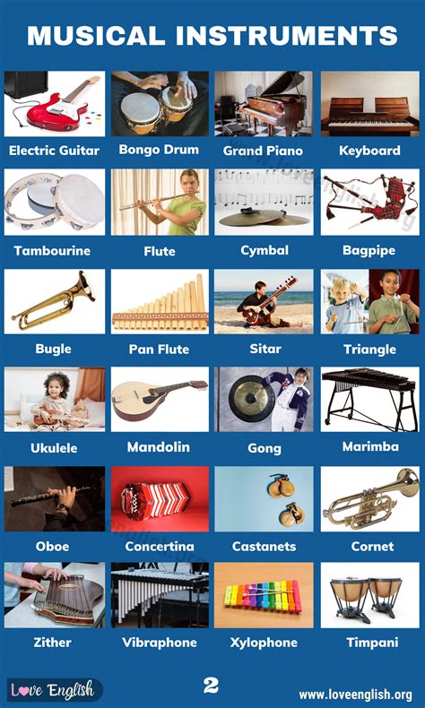 Musical Instruments: 50 English Vocabulary for Musical Instruments ...