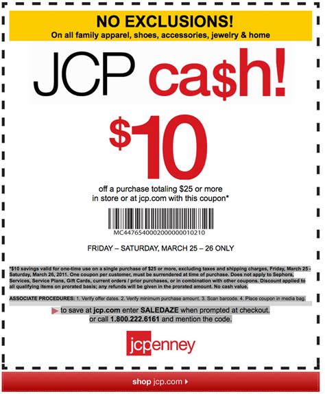 JCPenney $10 off $25 Printable Coupon (Valid today & Saturday) - al.com