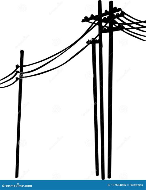 Power Lines Vector Illustration Stock Vector - Illustration of electric, energy: 137534036