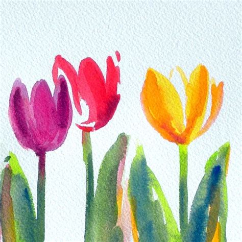 Simple and Sweet Original Watercolor Painting Just in Time - Etsy | Рисование цветов, Цветное ...