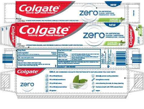 COLGATE ZERO CLEAR SPEARMINT- sodium fluoride gel, dentifrice