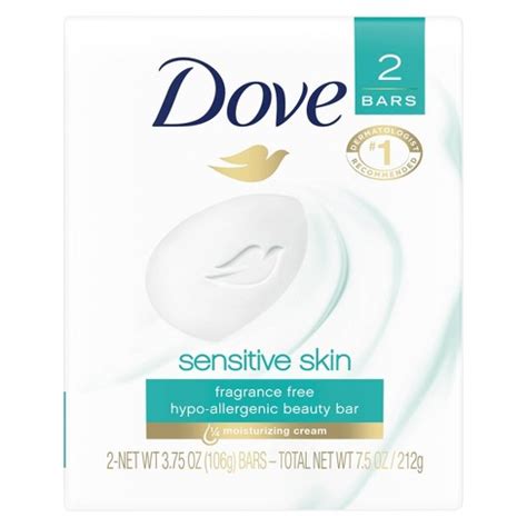 Dove Sensitive Skin Unscented Beauty Bar Soap - 3.75oz/2ct : Target