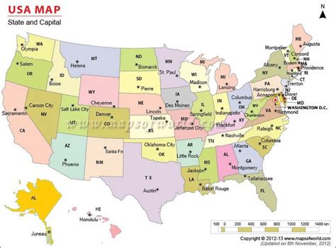 #UnitedStates and capital #map shows the 50 states boundary & capital ...