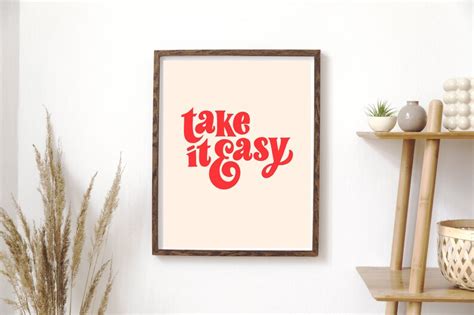 Take It Easy Digital Download Poster Wall Art Print | Etsy