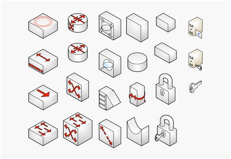 Visio Network Stencils - Visio Stencils Network Symbols, HD Png ...