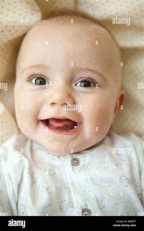 Baby smiling, portrait Stock Photo - Alamy