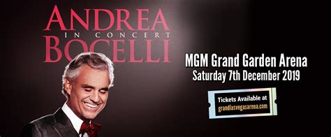 Andrea Bocelli Tickets | 7th December | MGM Grand Garden Arena in Las Vegas, Nevada