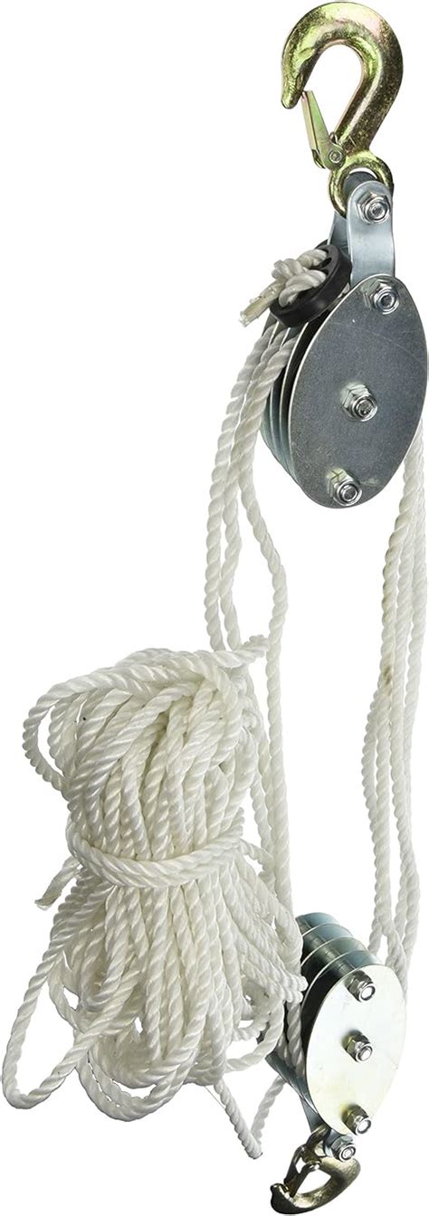 Buy Grip Heavy Duty Rope Hoist - Zinc Plated Eye Sling Hooks and Clips ...