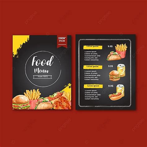 Fast Food Restaurant Menu Design Template Download on Pngtree