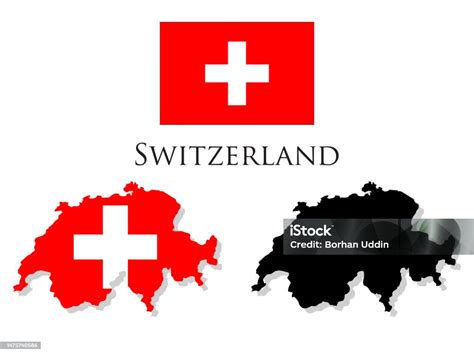 Switzerland Flag And Map Illustration Vector Stock Illustration - Download Image Now - Design ...