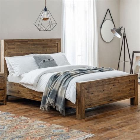 Hania Wooden Super King Size Bed In Rustic Oak | Furniture in Fashion