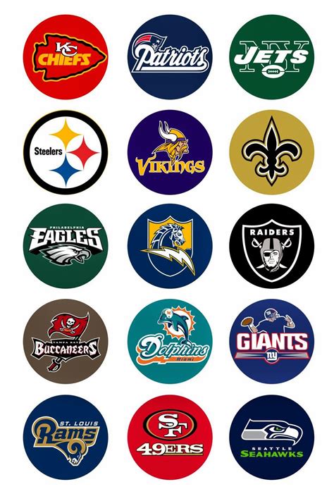 Free Bottle Cap Images: NFL National Football League Free digital bottle cap images