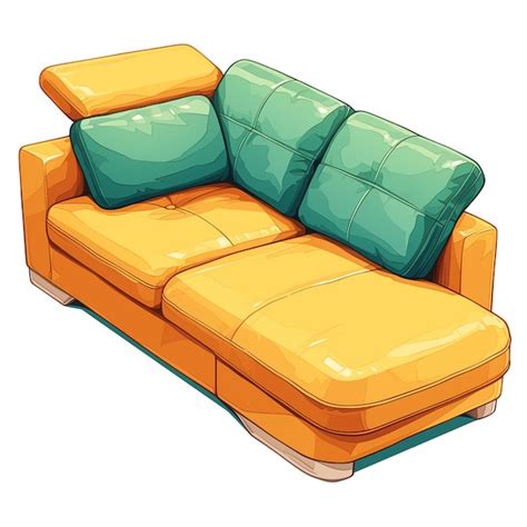 Premium Vector | Contemporary sectional sofa with chaise