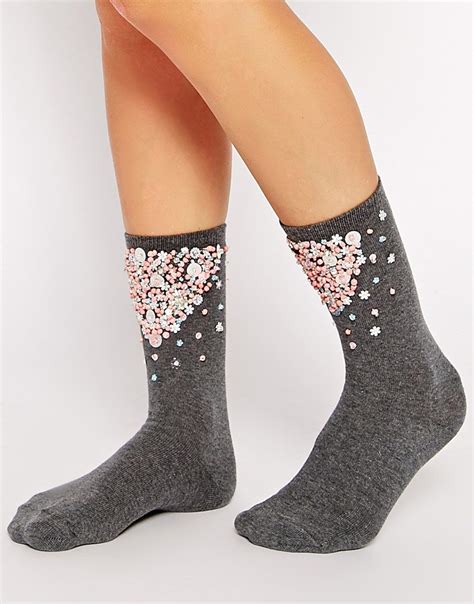 ASOS | ASOS Front Embellished Ankle Socks at ASOS | Ankle socks, Socks, Kicks shoes