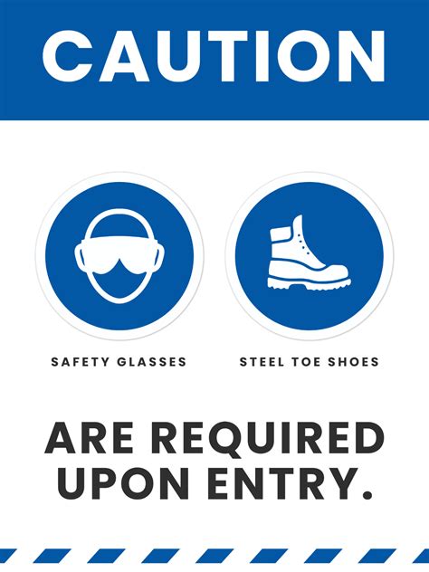 Free Safety Glasses and Shoes Required Sign Template - Edit Online ...