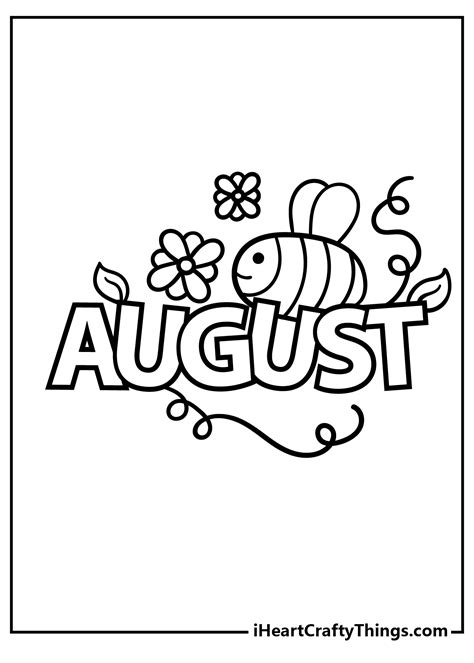 August Coloring Pages For Pre K