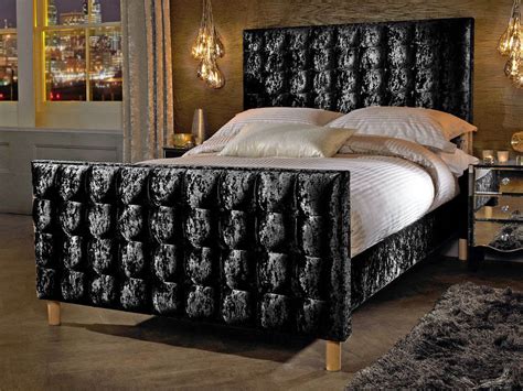 Designer HB4U Grande HFE 5ft King Size Crushed Velvet Glitz Upholstered ...