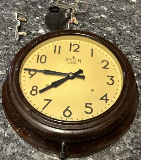 SMITH SECTRIC ELECTRIC Wall Clock Hardwired Sec Smiths England 30cm Rare 1930s $126.16 - PicClick