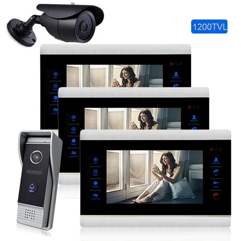 Homefong 10" LCD Video Door Phone Intercom Door Bell Camera 1200TVL ...