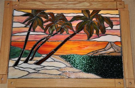 stained glass beach designs - Google Search | stained glass-ocean beach, boats & fish ...