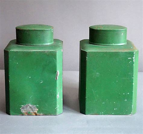 Pair of Tin Tea Caddies For Sale at 1stDibs