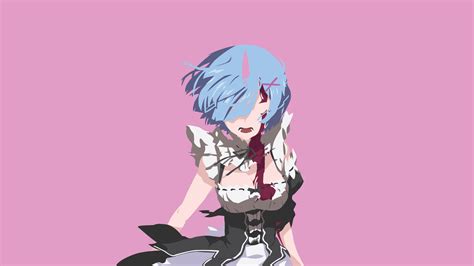 Download wallpaper 1920x1080 rem, re:zero, anime, minimal, full hd, hdtv, fhd, 1080p wallpaper ...