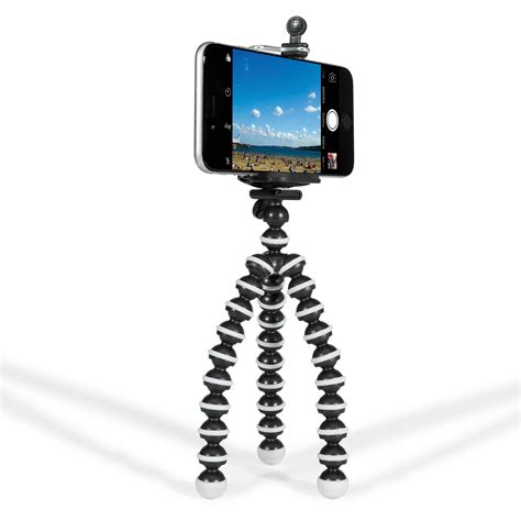 GPX Bendable Mini Tripod with 9-Section Legs and Slip-Resistant Grips, Smartphone and Action ...