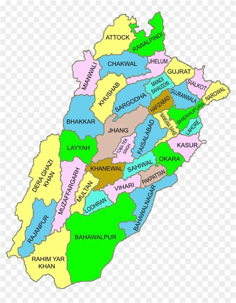 Map Of Punjab - Dera Ghazi Khan District Map, HD Png Download - 2000x2447(#3319896) - PngFind